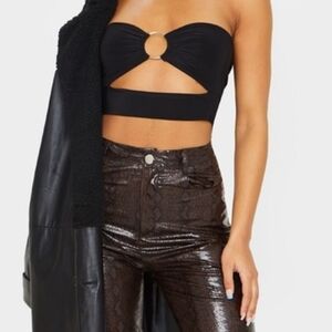 Micas Bandeau Top W/Front Ring Detail & Tube Back.  Small